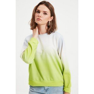 Trendyol Multicolor Petite Printed Gradient Transition Basic Knitted Sweatshirt
