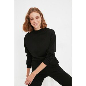 Trendyol Black 100% Organic Cotton Stand Knitted Sweatshirt
