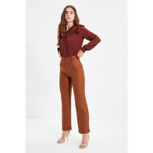 Trendyol Brown Straight Cut Trousers