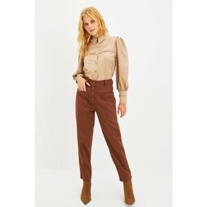 Trendyol Brown Front Buttoned Trousers