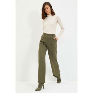 Trendyol Khaki Straight Cut Trousers