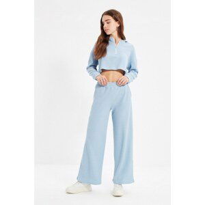 Trendyol Light Blue Wideleg Knitted Trousers