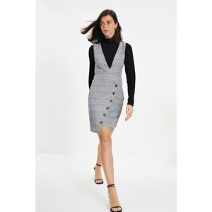 Trendyol Gray Buttoned Gilet Dress
