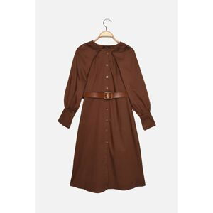 Trendyol Brown Belted Dress