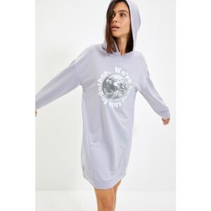 Trendyol Gray Printed Knitted Dress