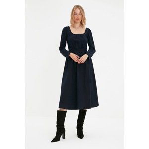 Trendyol Navy Blue Tall Square Collar Dress