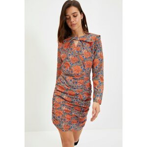 Trendyol Multicolored Collar Detailed Patterned Dress
