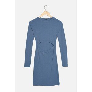 Trendyol Blue Waist Detailed Knitted Dress