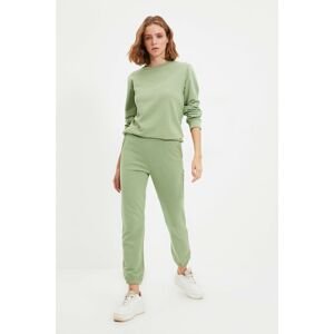 Trendyol Dark Mint 100% Organic Cotton Basic Jogger Printed Knitted Sweatpants