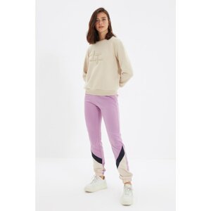 Trendyol Lilac Color Block Basic Jogger Knitted Sweatpants