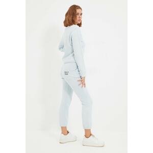Trendyol Light Blue 100% Organic Cotton Basic Jogger Printed Knitted Sweatpants