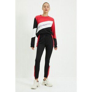 Trendyol Black Color Block Printed Jogger Sports Trousers