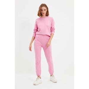 Trendyol Pink 100% Organic Cotton Ribbed Basic Jogger Knitted Sweatpants