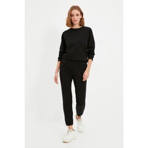Trendyol Black 100% Organic Cotton Ribbed Basic Jogger Knitted Sweatpants