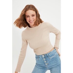 Trendyol Stone Recycle Basic Corduroy Knitted Blouse