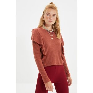 Trendyol Tile Shoulders Frilly Knitted Knitted Blouse