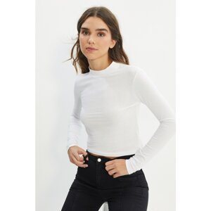 Trendyol White Stand Up Knitted Blouse