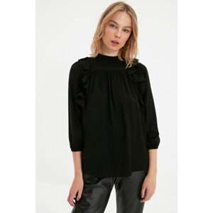 Trendyol Black Tall Rim Collar Blouse