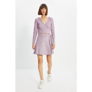 Trendyol Lilac Yumos Double Breasted Knitted Blouse