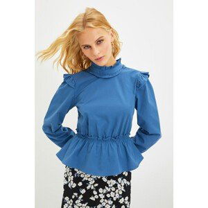 Trendyol Indigo High Collar Blouse