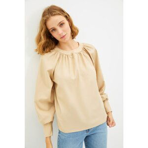 Trendyol Beige Pleated Blouse