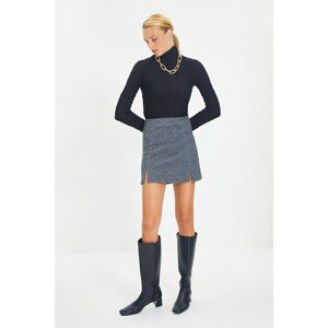 Trendyol Gray Mini Slit Knitted Skirt