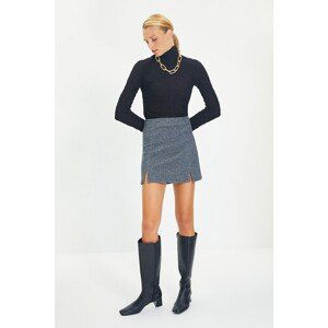 Trendyol Gray Mini Slit Knitted Skirt