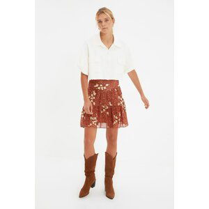 Trendyol Camel Floral Skirt