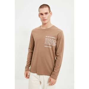 Trendyol Brown Men's Organic Cotton Regular Fit T-Shirt