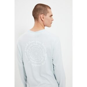 Trendyol Light Blue Men's 100% Organic Cotton Oversize Fit T-Shirt