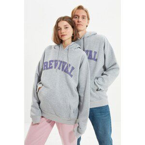 Trendyol Sweatshirt - Gray - Oversize