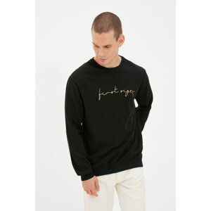 Trendyol Black Men Regular Fit Crew Neck Sweatshirt