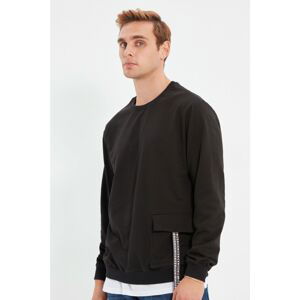 Trendyol Black Men Regular Fit Crew Neck Sweatshirt