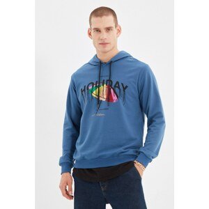 Trendyol Indigo Men Regular Fit Hoodie Sweatshirt