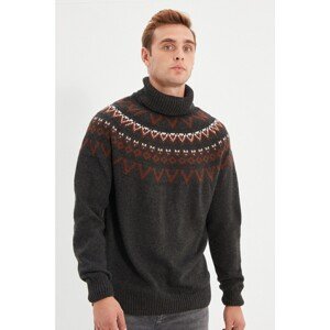 Trendyol Anthracite Men's Turtleneck Regular Fit Knitwear Sweater