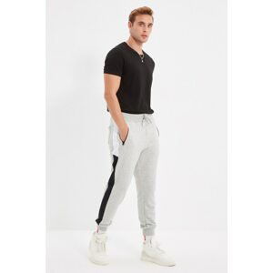 Trendyol Gray Men's Regular Fit Paneled Sweatpants