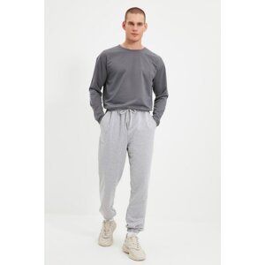 Trendyol Men's Black-Grey Oversize Basic Joggers With Elastic Legs 2-Pack Sweatpants