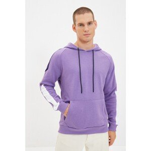 Trendyol Lilac Men Regular Fit Long Sleeve Hooded Paneled Sweatshirt