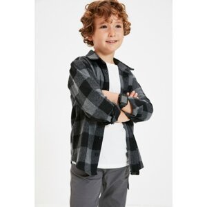 Trendyol Anthracite Check Boy Knitted Shirt