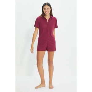 Trendyol Plum Camisole Knitted Overalls