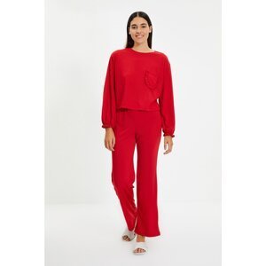Trendyol Red Knitted Pajamas Set