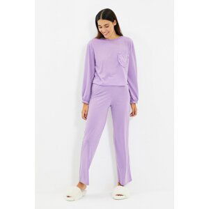 Trendyol Purple Knitted Pajamas Set