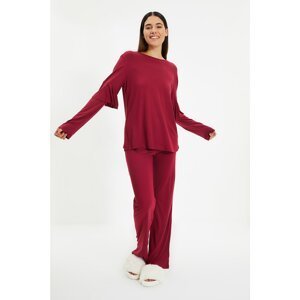 Trendyol Claret Red Knitted Pajamas Set