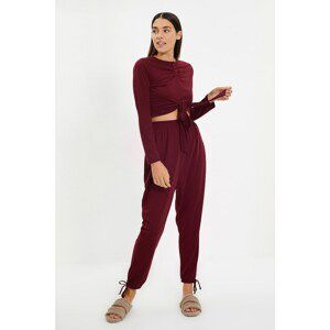 Trendyol Claret Red Knitted Pajamas Set