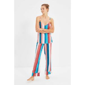 Trendyol Multi Color Striped Woven Viscose Pajamas Set