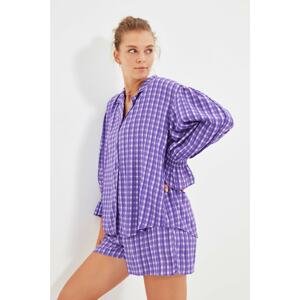 Trendyol Lilac Check Woven Pajamas Set