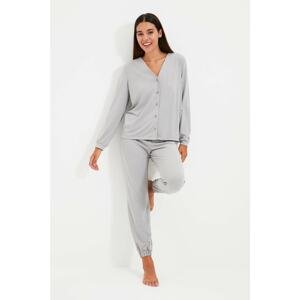 Trendyol Gray Knitted Pajamas Set