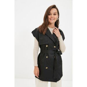 Trendyol Black Belted Double Pocket Trench Coat