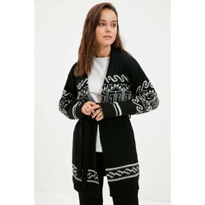 Trendyol Black Jacquard Knitwear Cardigan