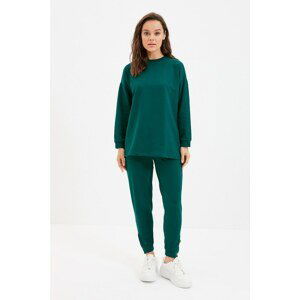 Trendyol Green Crew Neck Knitted Tracksuit Set